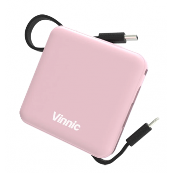 Vinnic VPPB-LC05PK DAMAVAND 5000mAh 自帶雙線迷你充電器 (粉紅色)